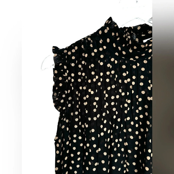 Ganni Black and Cream Polka Dot Blouse - Picture 6 of 14